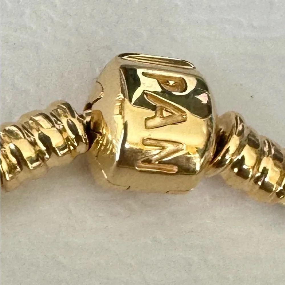 ❗️NEW❗️100% Authentic PANDORA Moments Snake Bracelet 14k Yellow Gold 7.9”